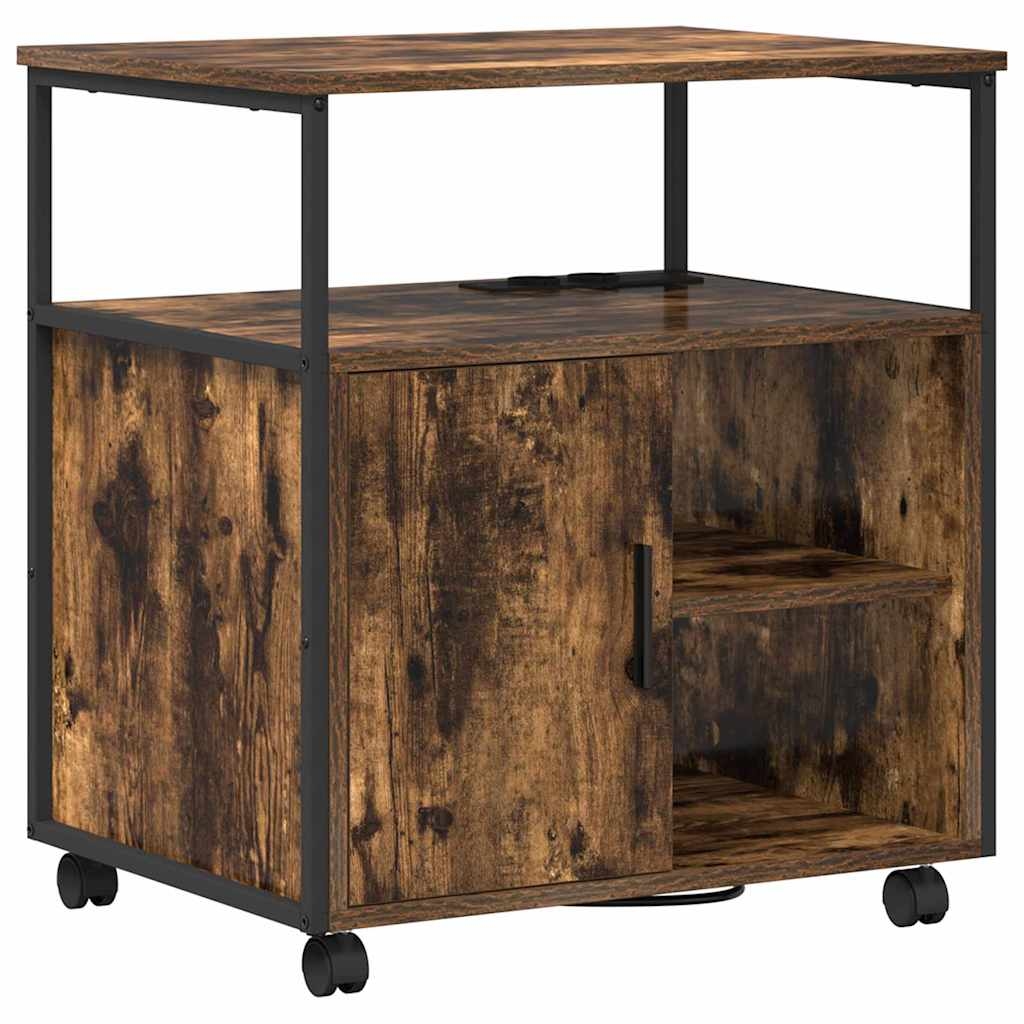 vidaXL Büroschrank mit Lademöglichkeit Räuchereiche 61 x 46 x 67 cm Image