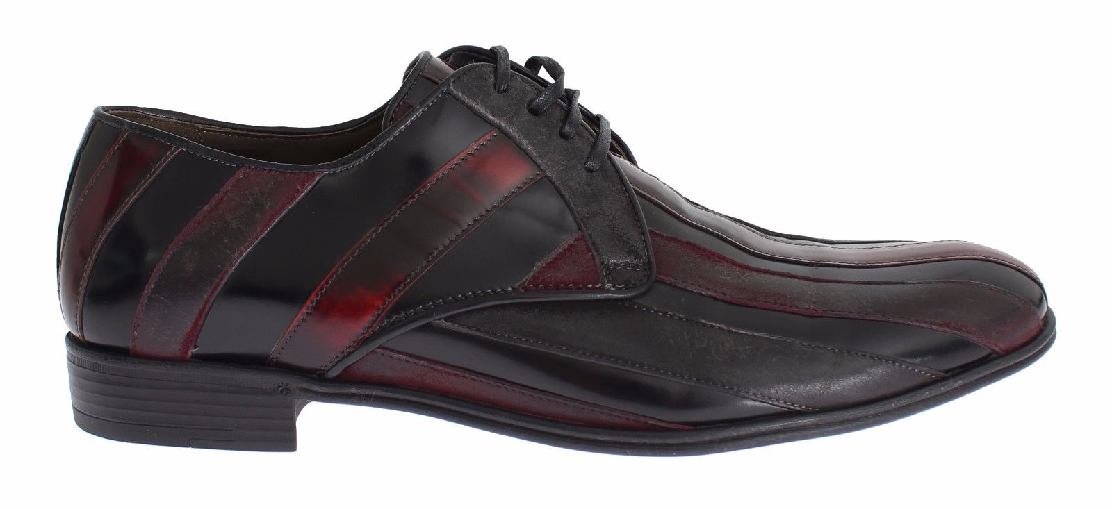 Dolce & Gabbana Schwarze Bordeaux-Lederformalschuhe