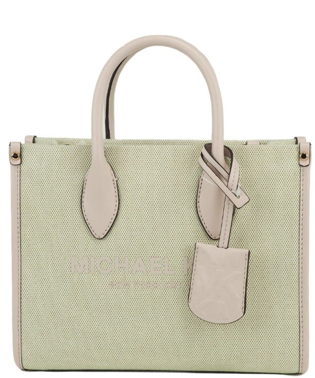 Michael Kors Damen Mirella Kleine Puderrosa Canvas Shopper Crossbody Handtasche