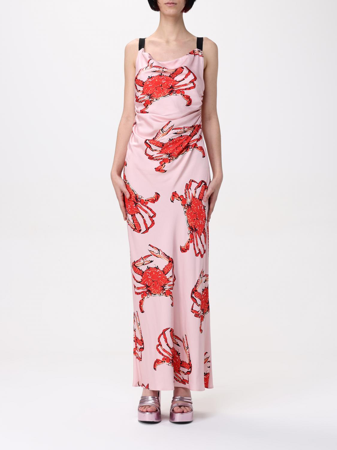 Krebsmuster Seiden-Maxi-Kleid Image