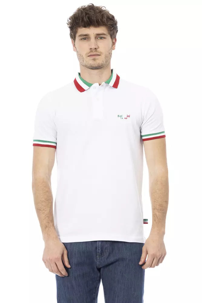 Baldinini Trend Weißes Baumwoll Herren Polo-Shirt Image