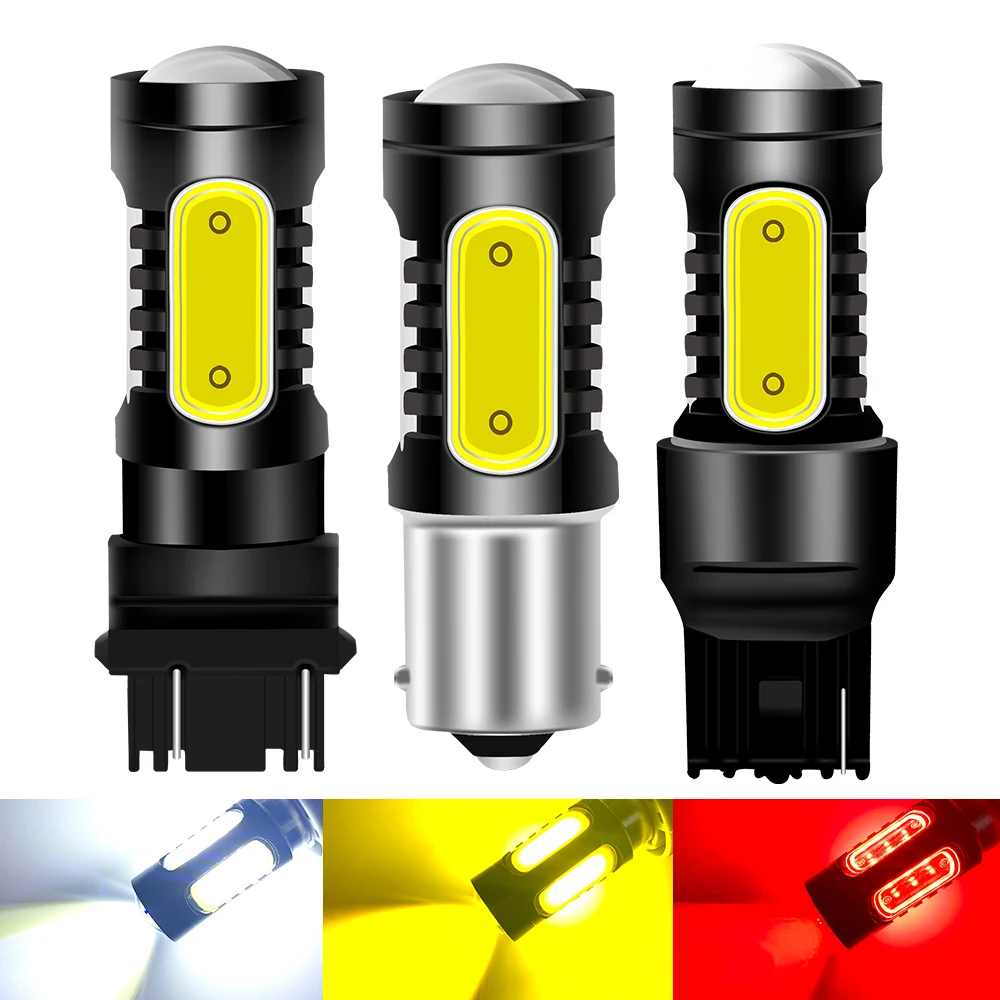 2PCS 1156 P21W LED BA15S PY21W BAU15S Lampadina 12V COB 5SMD 7443 7440 W21W 3157 1157 BAY15D P21/5W LED per indicatore di direzione retromarcia