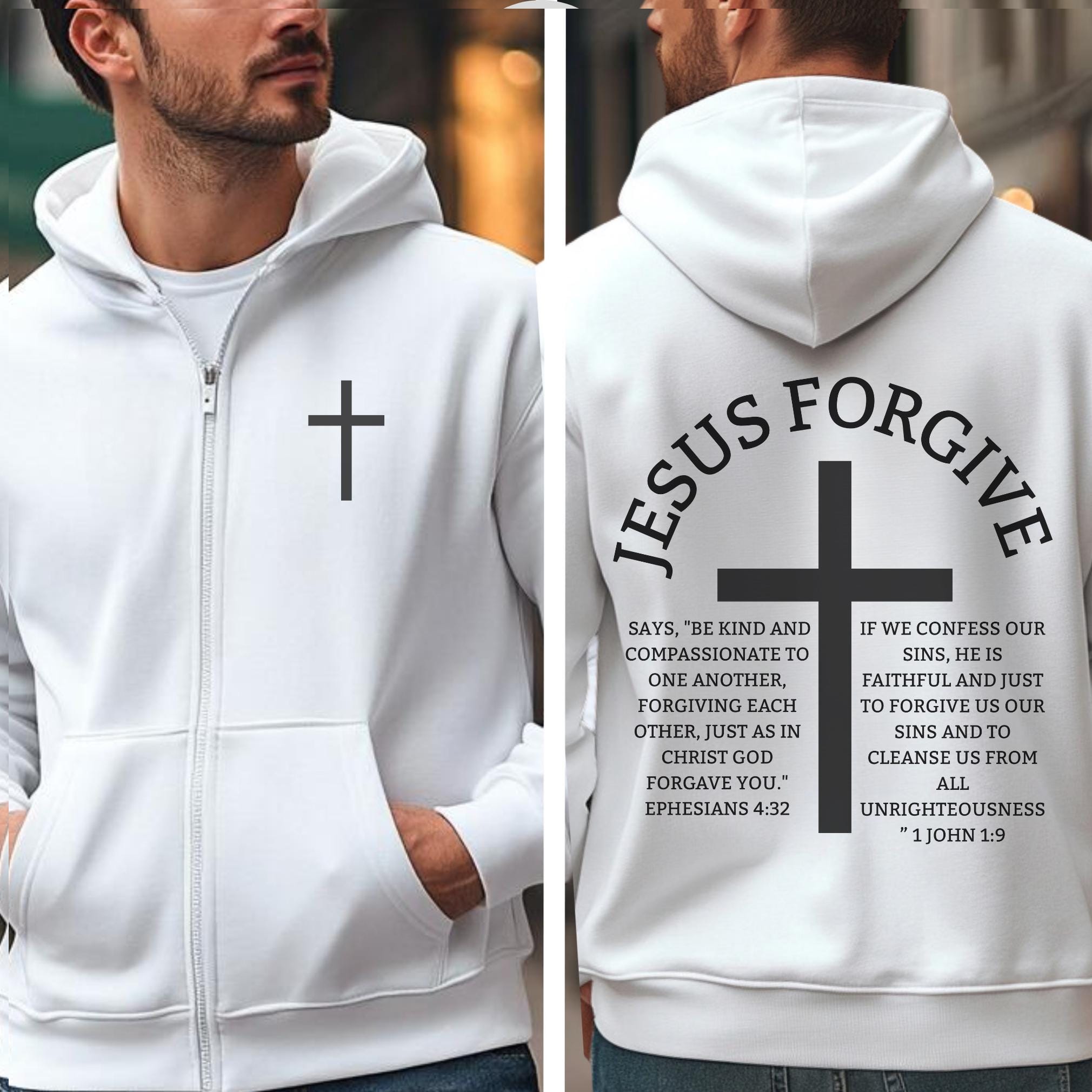 Felpa con cappuccio religiosa con cerniera, felpa cristiana con cerniera intera, giacca con cappuccio spirituale, felpa con cappuccio con cerniera del