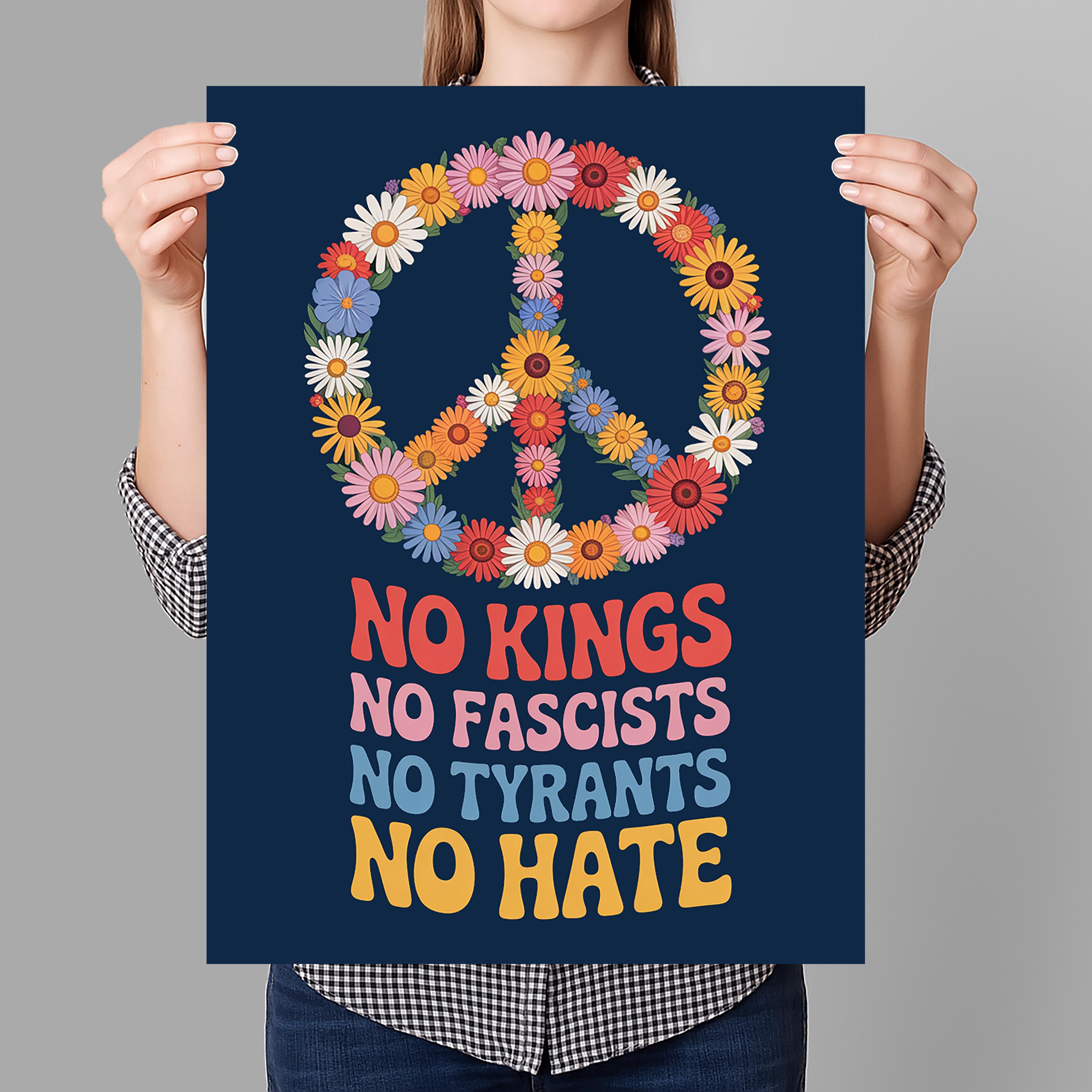"Cartello di protesta \"No Kings In America Since 1776\" stampabile, manifesto di protesta anti-Trump per marzo, download digitale, cartello per raduno d"