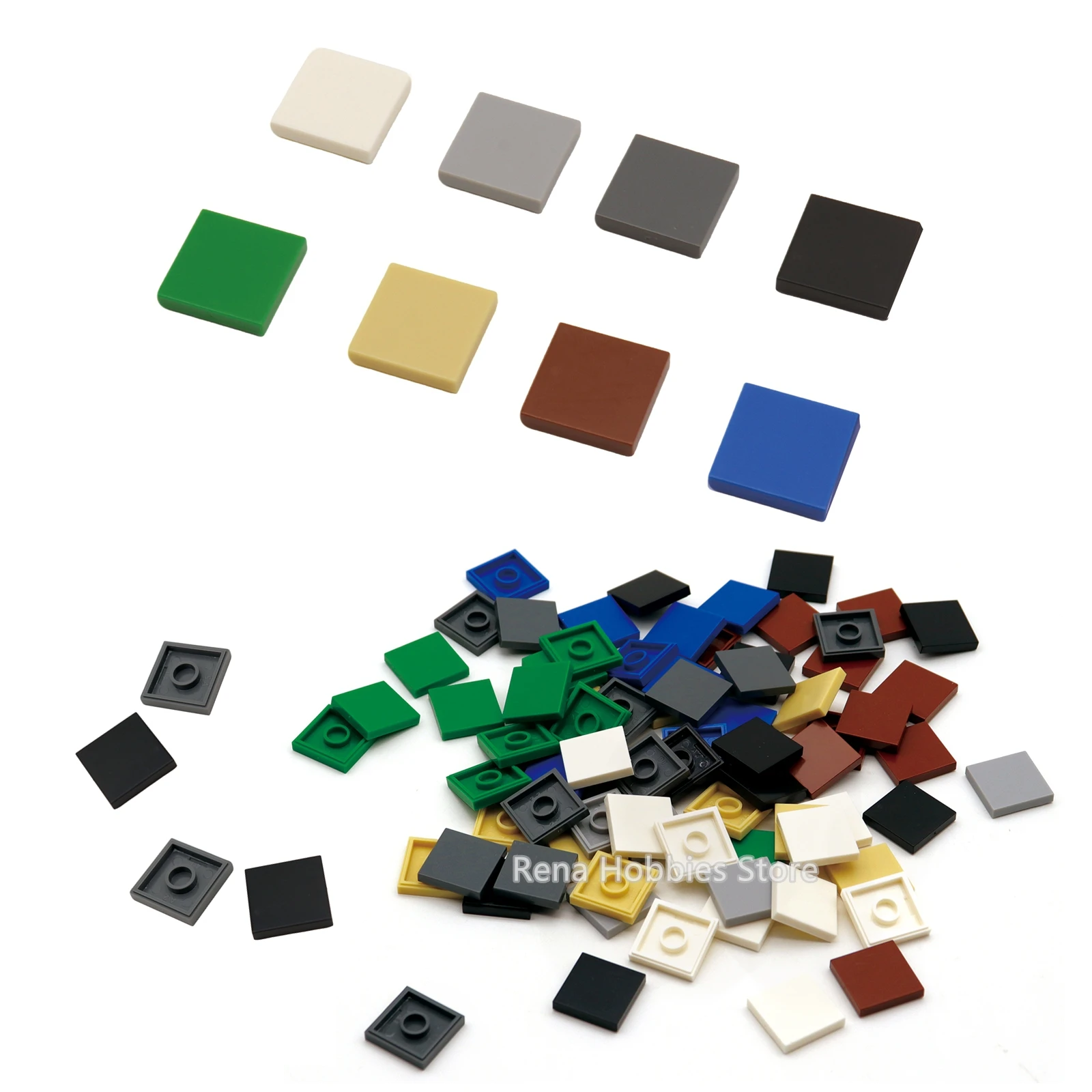 200 stücke 3068 FLACHE Fliesen 2X2 Keramik Fliesen Ziegel DIY MOC Stadt Bausteine Figur Pädagogisches Kreatives Spielzeug Image