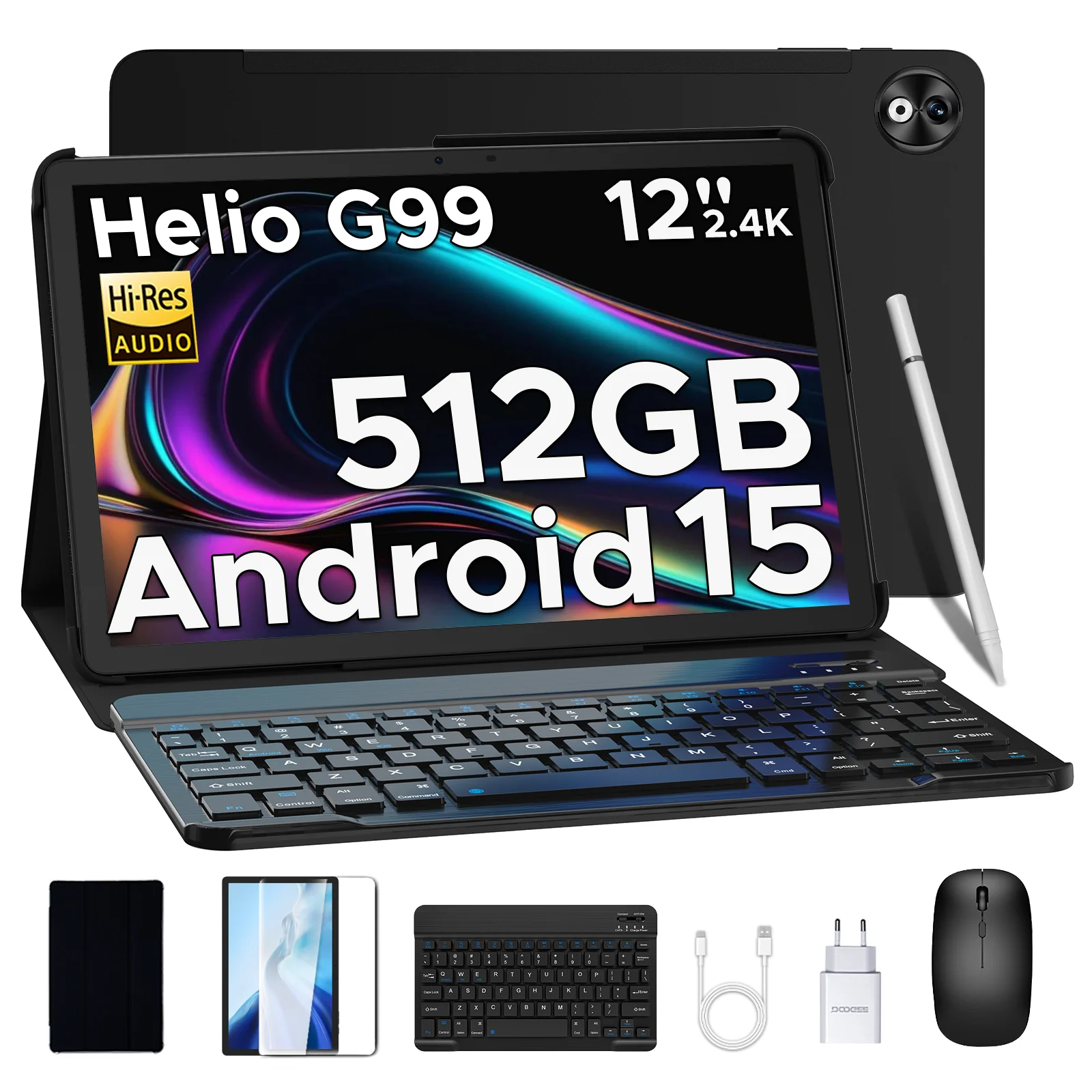 DOOGEE T40 Pro Tablet 12" IPS 2,4K 20GB(8+12) 512GB Helio G99 10800mAh Großer Akku Quad-Lautsprecher 7,6mm ultradünnes Smart Pad Image