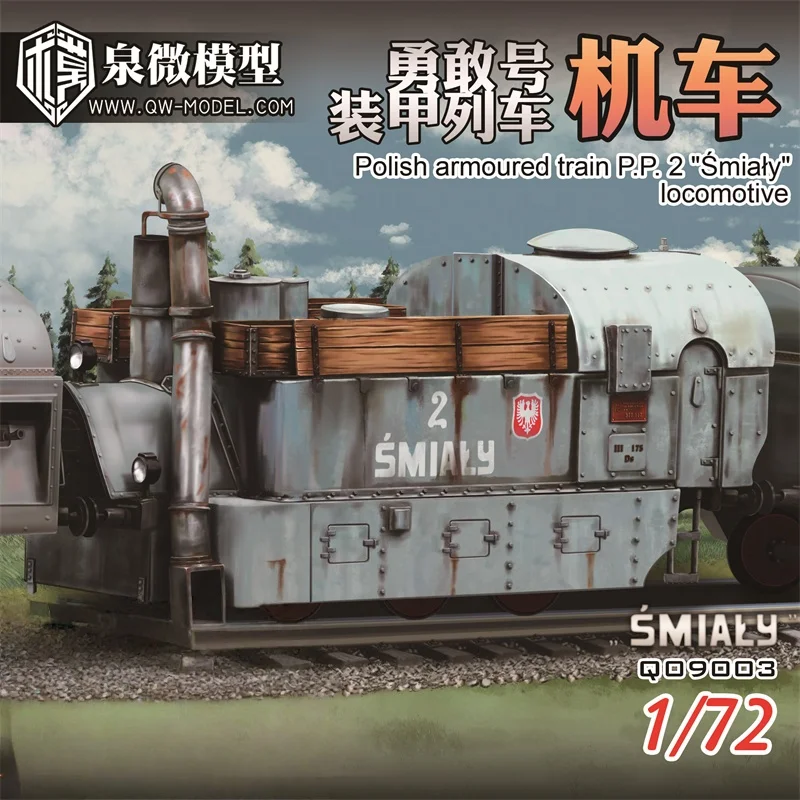 Polnischer gepanzerter Zug P.P.2 „Smialy“ Lokomotive Modellbausatz QW Q09003 1/72