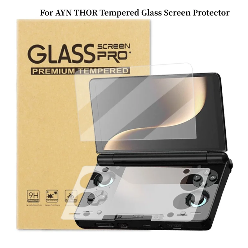 Tragbare Für AYN THOR Gehärtetes Glas Screen Protector HD Vollbild THOR Flip Dual Screen Spielkonsole Temperglas Protektoren Image