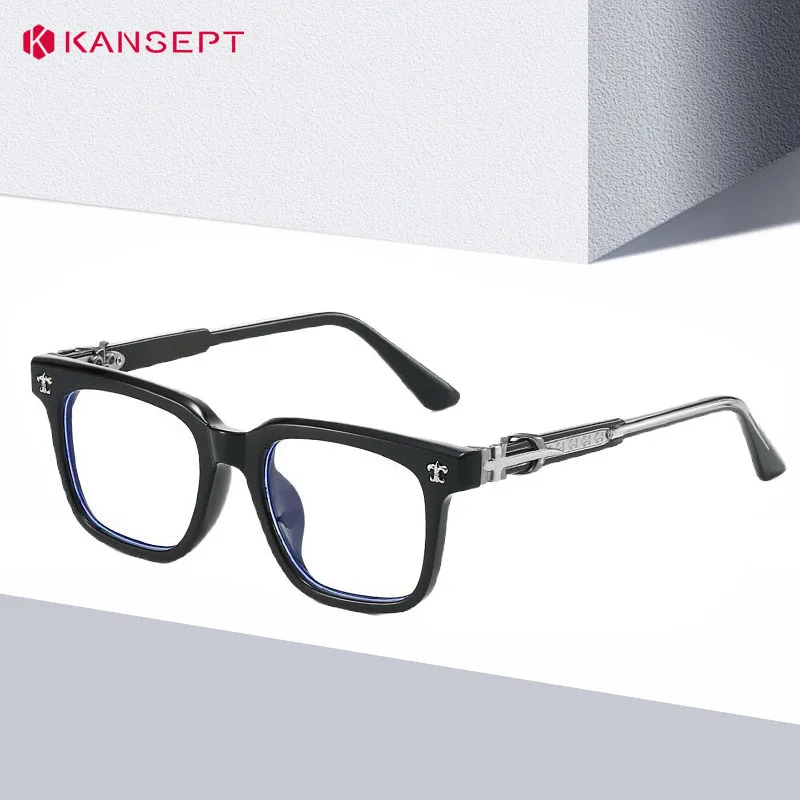 KANSEPT Quadratische Brille, Herren-Stil, Brillen, Computerlinsen zum Lesen, Brillenglas für Damen, Lunettes De Lecture, transparente Okulare Image