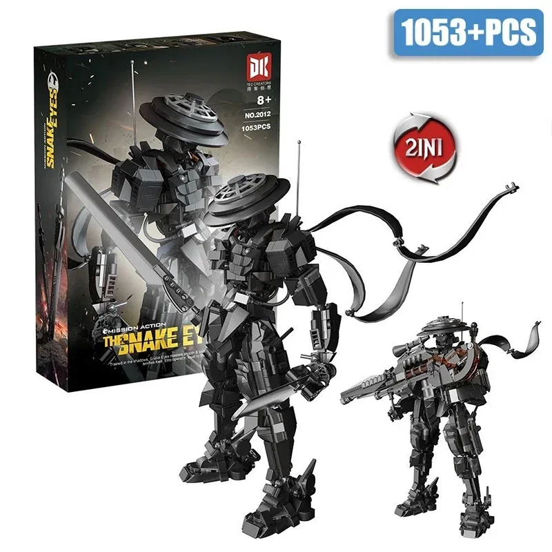 1053PCS MOC 2-IN-1 Schlange Augen Bausteine Film Spiel Action Figur Modell Dual Klinge Mech Krieger gun Spielzeug Kinder Kreative Geschenke Image