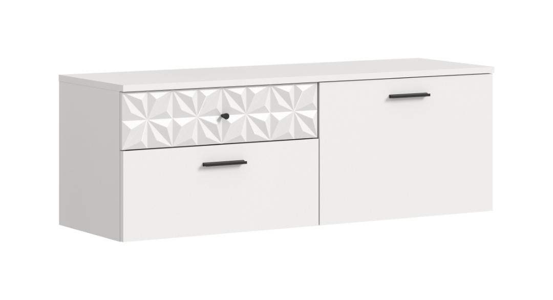 Ebuy24 Prisma Schuhschrank 2 Schiebetüren, 1 Klappentür, 2 Schubladen, 1 Regal weiß. Image