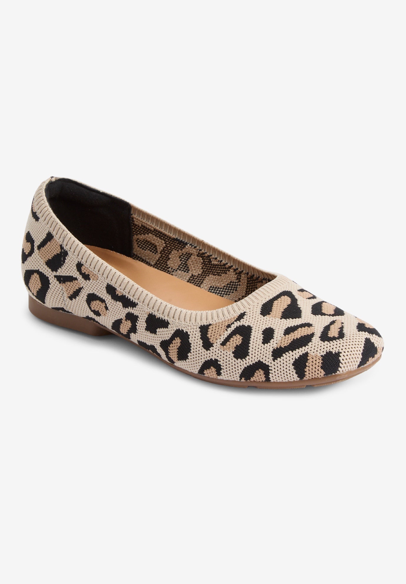 Extra Wide Width Women's The Kit Flat by Comfortview in Leopard (Size 7 WW)