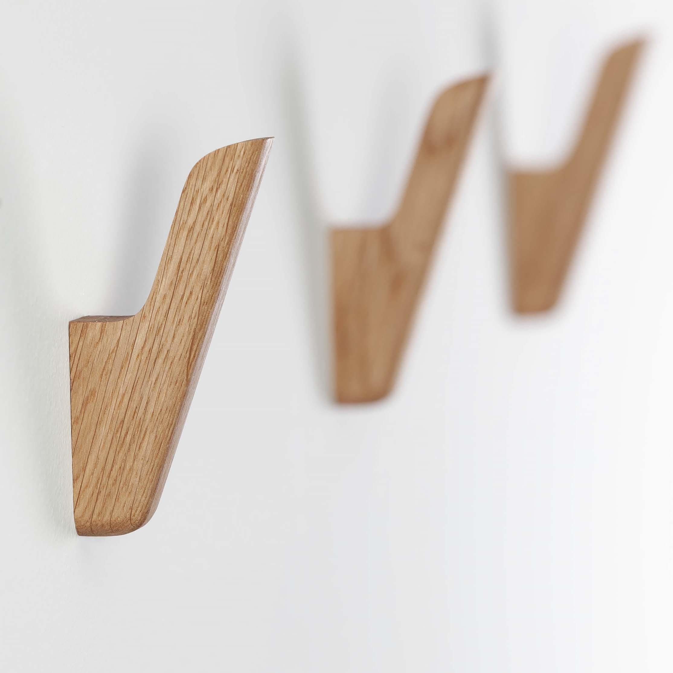 Wooden coat hooks for wall, oak Hook Wall Mount, Decorative Wall Hooks Modern, Home Decor Gift, House Decor,N3A Craman Germany