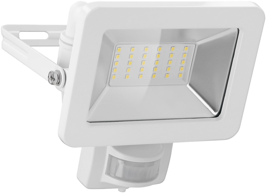 goobay LED-Außenstrahler, 30 W, mit Bewegungsmelder mit 2550 lm, neutralweißem Licht 4000 K, PIR-Sensor und M16-Kabelverschraubung weiß Image