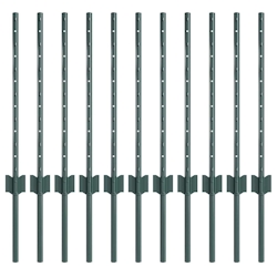 vidaXL Zaunpfosten 11 pcs Grün 60 cm Stahl Image