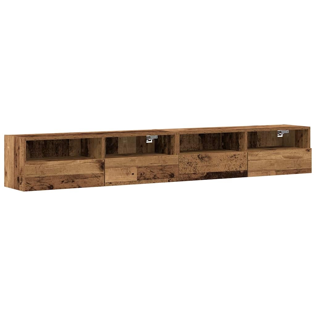 vidaXL TV-Wandschrank 2 pcs Altholz 100 x 30 x 30 cm Holzwerkstoff Image