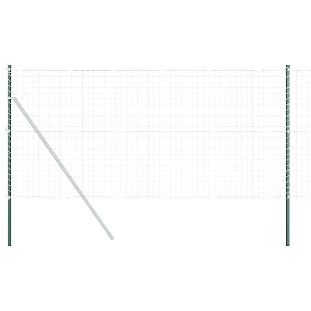 vidaXL Zaunpfosten 2 pcs Grün Pulverbeschichteter Stahl Image