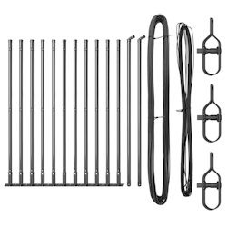 vidaXL Zaunpfosten 13 pcs Grau Ø32mm 50 cm Verzinkter Stahl Image