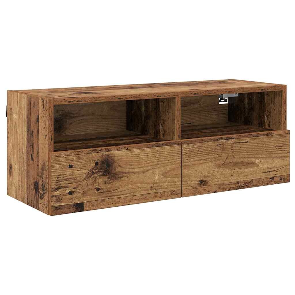 vidaXL TV-Wandschrank Altholz 80 x 30 x 30 cm Holzwerkstoff Image
