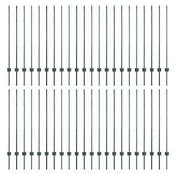 vidaXL Zaunpfosten 44 pcs Grün 160 cm Stahl Image