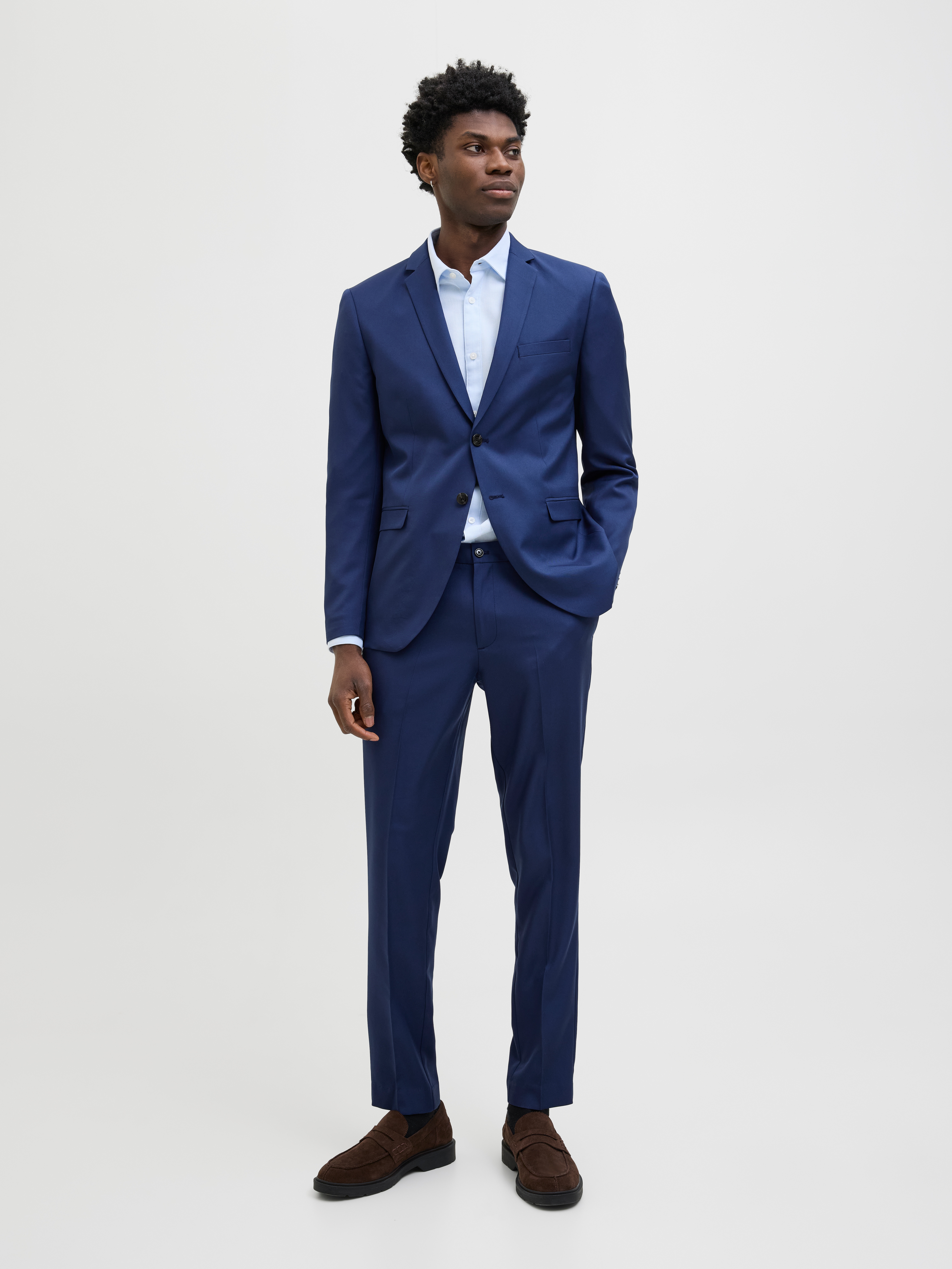 Anzug JACK & JONES "JPRCOSTA SUIT", Damen, Gr. 54, N-Gr, medieval blau, Web, Obermaterial: 100% Polyester, unifarben, sehr schmal, Anzüge, Polyester, slim fit
