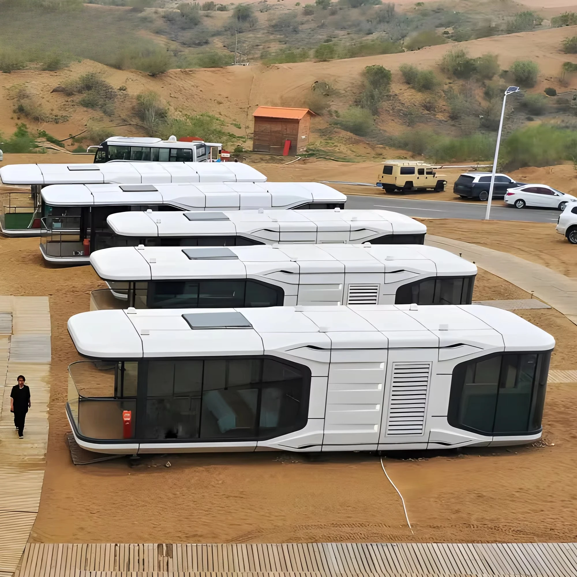 2 Bedroom Pod House Cabin 40ft Capsule Premium Grade Moveable Office Pod Modern Space Capsule House Tiny Space Home