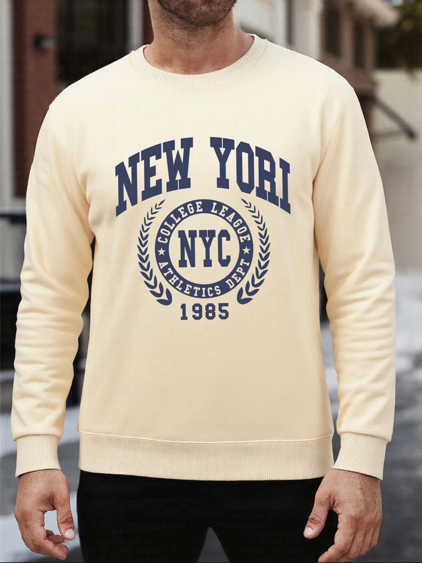 New York Nyc 1985 City Grafik bedrucktes Herren-Sweatshirt, O-Ausschnitt, weiche Kleidung, Oversize-Pullover, Fleece, Sportbekleidung, Herbst, Hip-Hop-Top
