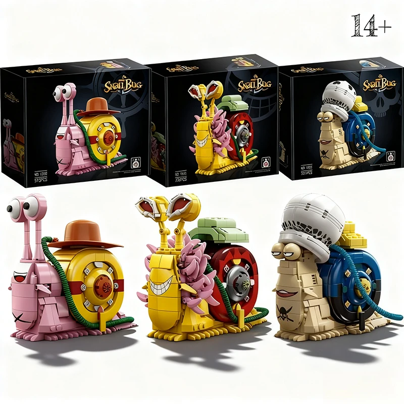 Creative Anime Snail Telephone Building Blocks Similar To The Owner Snail Telephone Desktop Ornament Gift For Children Kids