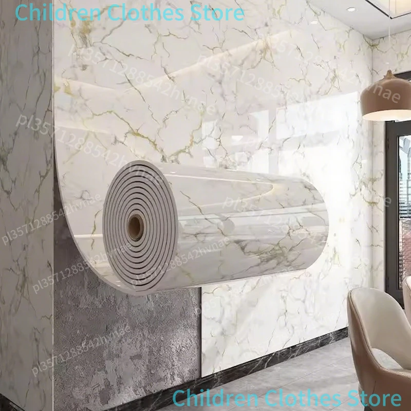 1 Rolle Marmor dicker Schaumstoff Nachahmung Keramikfliesen selbstklebende Tapete Schlafzimmer Tapete Badezimmer wasserdichter Wandaufkleber Image