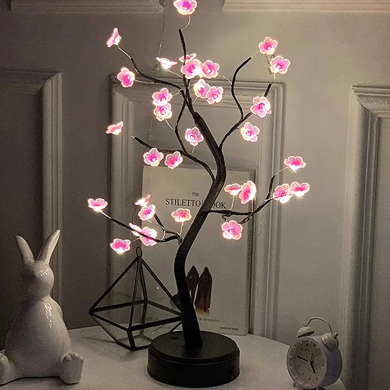 Tisch Baum Nachtlicht USB/Batterie Betrieben Touch Schalter Künstliche Bonsai Kirschblüte Desktop Baum LED Lampe Licht Dekoration