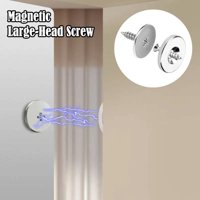 Verdeckter Schranktür-Magnetschließer, runder magnetischer Riegel aus Metall, magnetischer Möbeltürschnäpper mit Schrauben, Hardware-Beschlägen Image