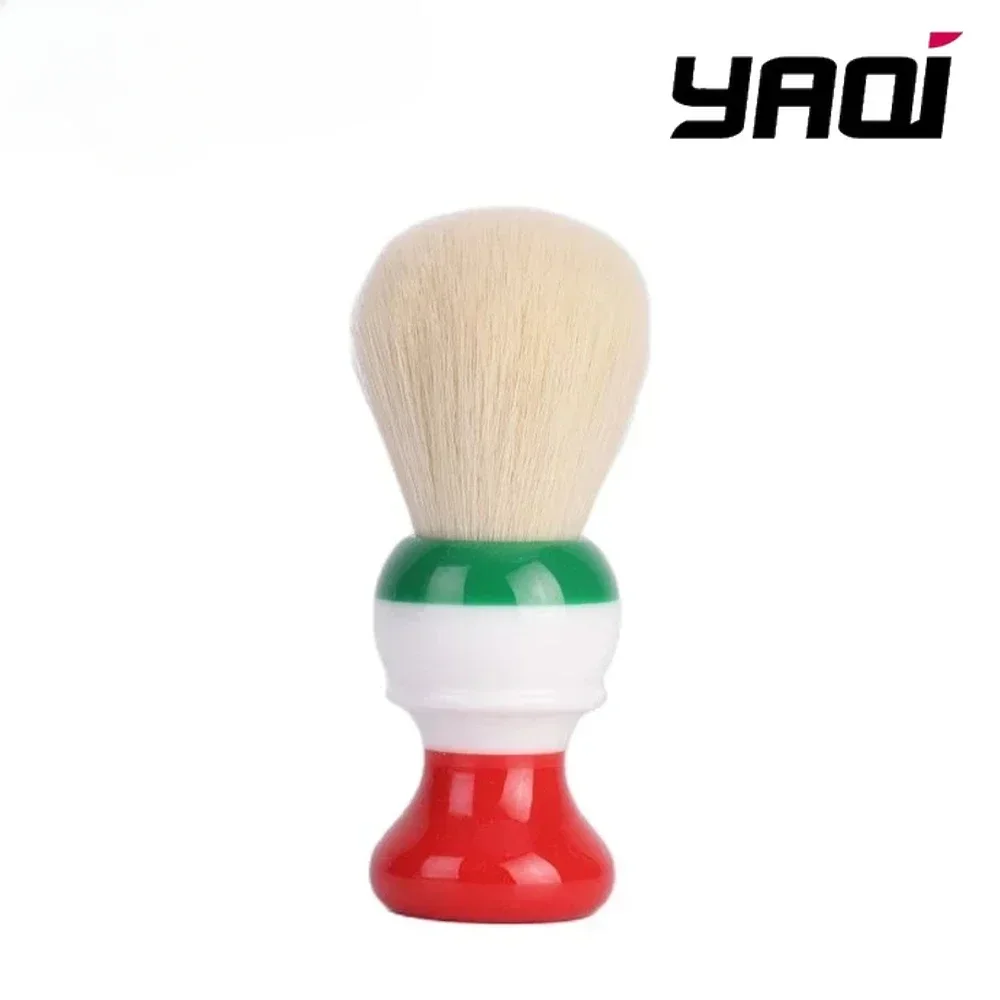 YAQI Freedom Rasierpinsel mit italienischer Flagge, 24 mm, Kaschmir, synthetischer Knoten, Nassrasierpinsel für Herren, Geburtstagsgeschenk für Freund Image