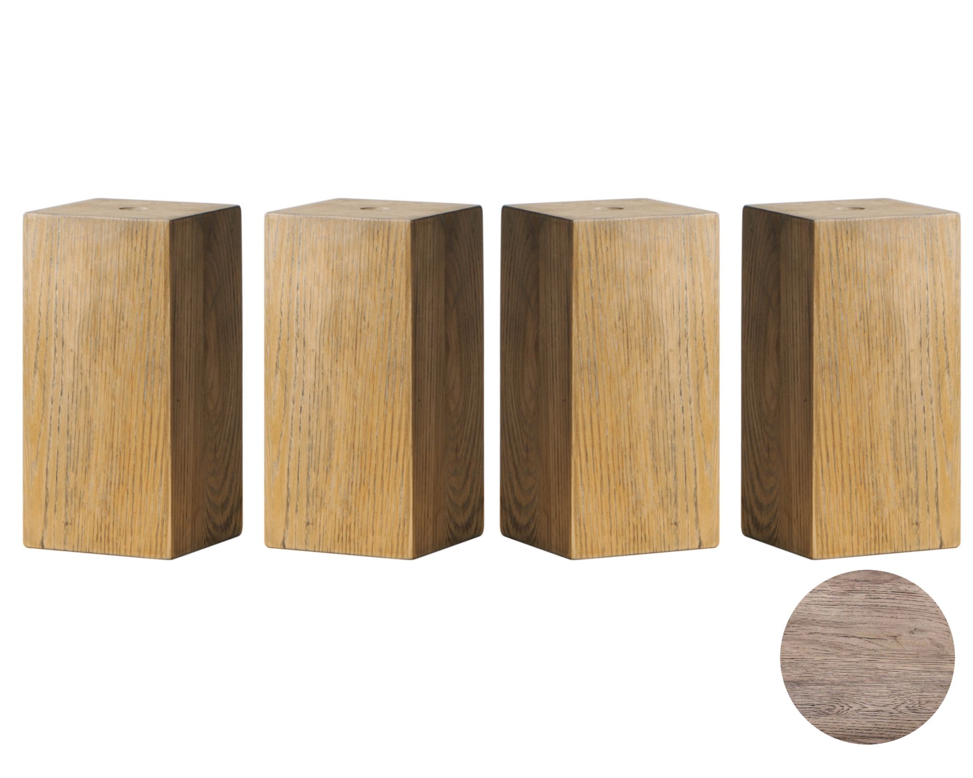 Hasena Oak-Vintage Füsse Ivio 4er-Set / 20 cm / Eiche sägerauh natur Nachbildung Image