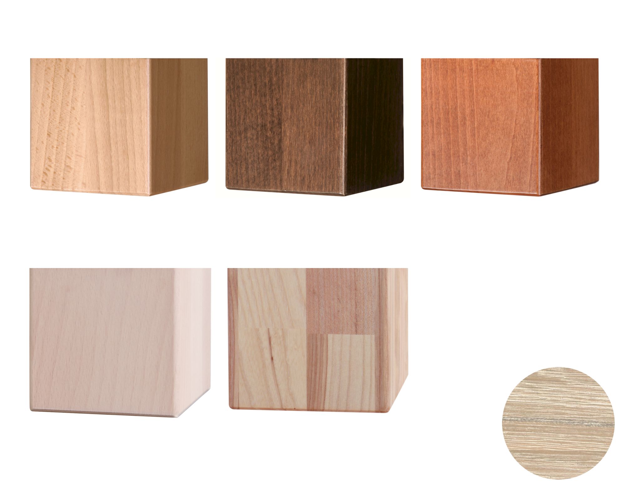 Hasena Dream-Line Füsse Ivio 4er-Set / 25 cm / Eiche sägerauh natur Nachbildung Image