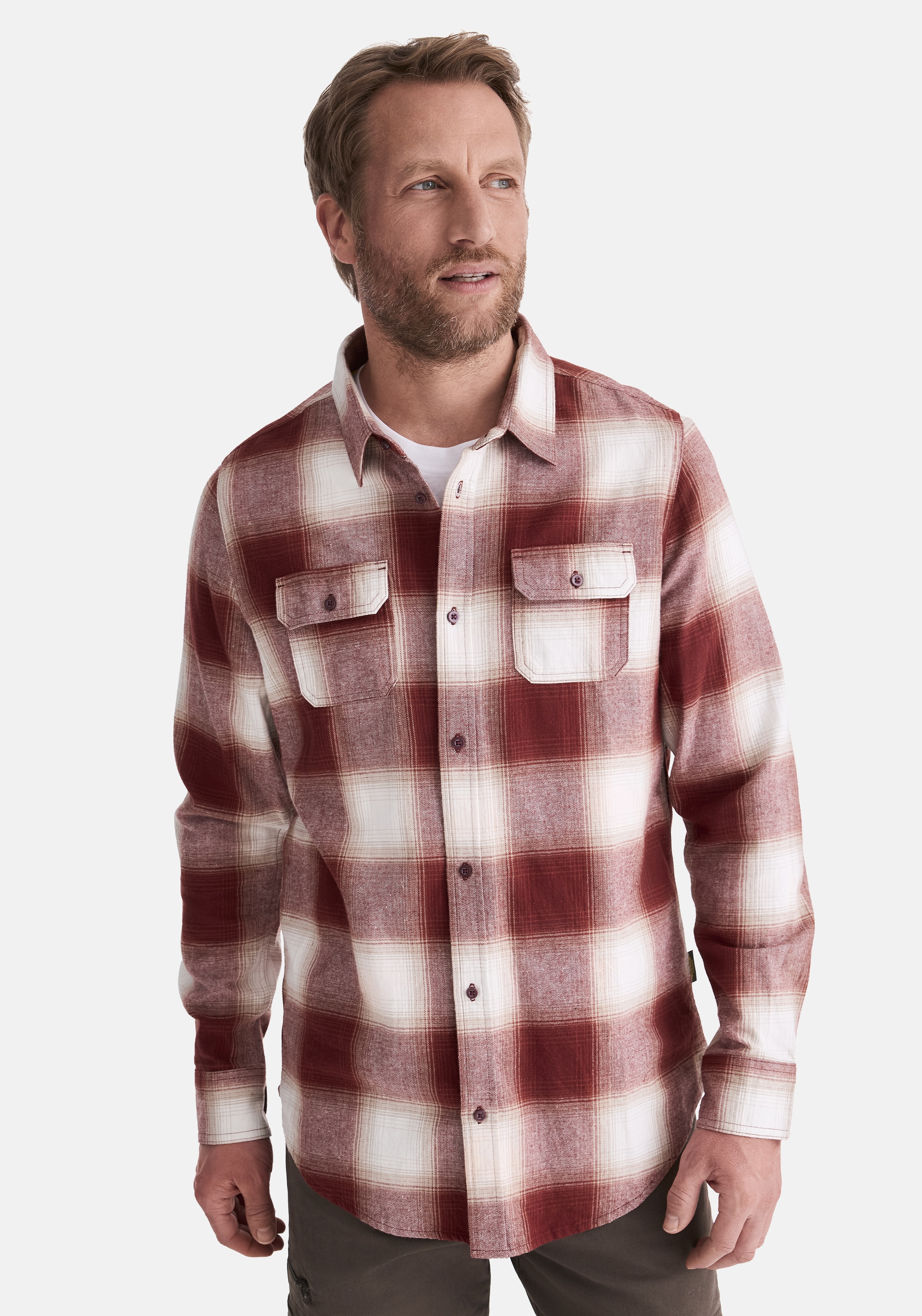 Flanellhemd HERO BY JOHN MEDOOX "HARRY Karohemd", Herren, Gr. XL, US-Größen, rot (rot check), Flanell, 100% Baumwolle, regular fit, Hemden, Regular Fit Casual Funktionsmaterial für Herren
