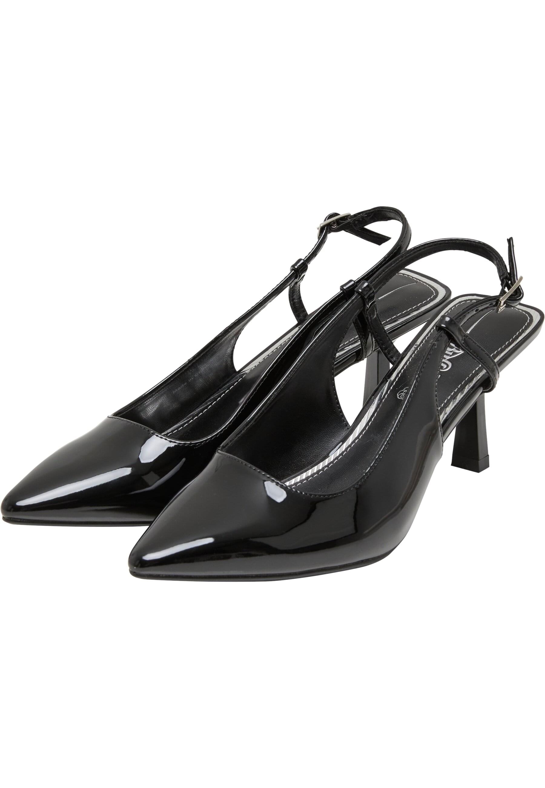 Stiefel BUFFALO "Buffalo Willow Sling Back - Vegan Patent", Damen, Gr. 41, schwarz, Polyurethan, unifarben, Schuhe Stiefel