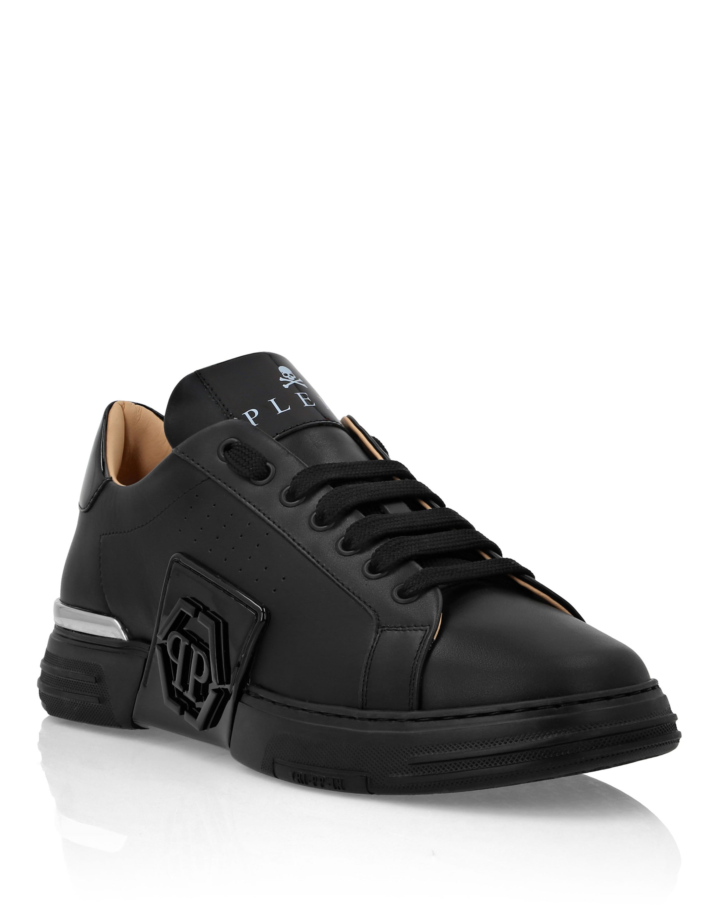 Sneaker PHILIPP PLEIN "Phantom Kicks", Damen, Gr. 38, Normalschaft, 0202, schwarz, schwarz, Schuhe Sneaker