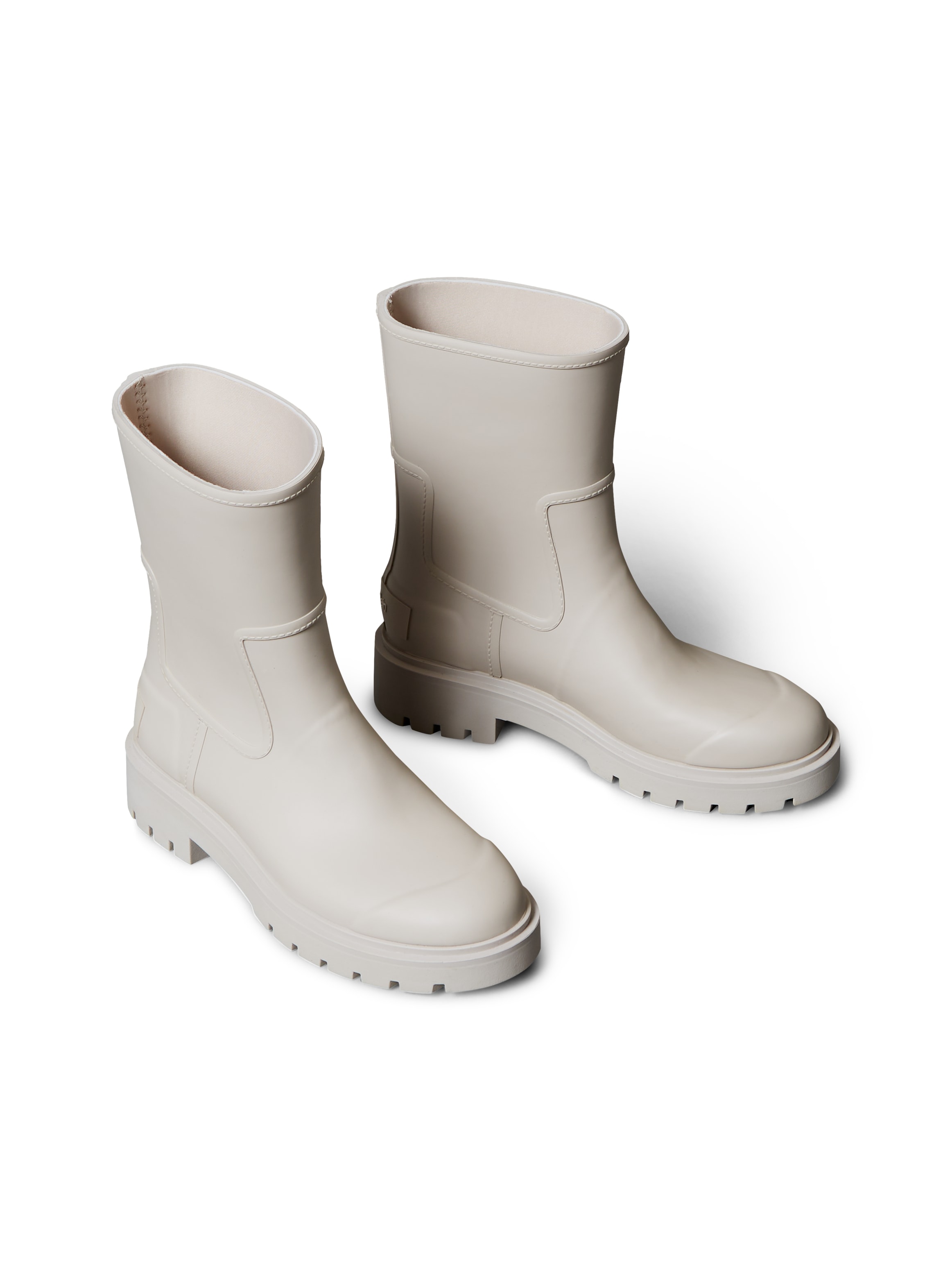 Gummistiefelette CALVIN KLEIN JEANS "MID RAINBOOT RUBBER", Damen, Gr. 38, hellgrau, Gummi, unifarben, Schuhe, Rainboots, Stiefelette, mit Logoschriftzug