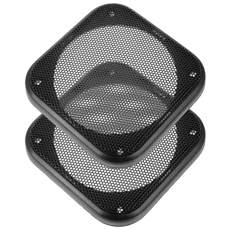2Pcs Platz Lautsprecher Grille Auto Subwoofer Mesh Abdeckung Metall Grill Schutz Für Lautsprecher Audio Dekorative Kreis Rahmen Innen Image