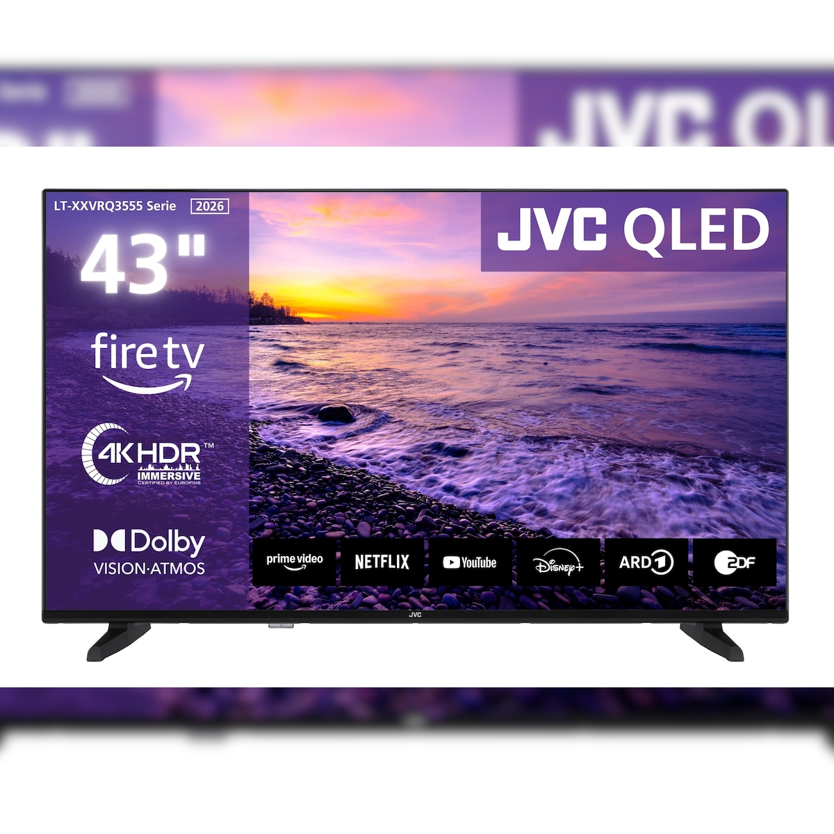JVC LT-43VRQ3555 QLED Fernseher 43 Zoll Fire TV 4K UHD Smart TV HDR Dolby Vision Atmos, Alexa (2026) Image