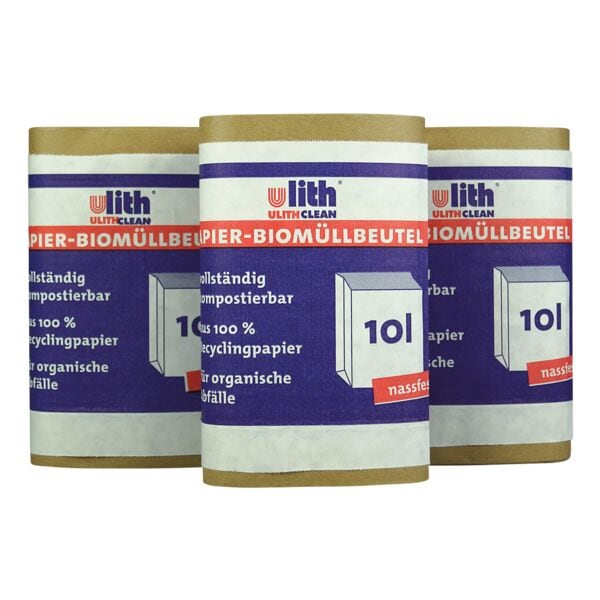 Ulith Bio-Abfallbeutel aus Papier »Ulithclean« 10 L braun 10 Stück, 20x34x16 cm Image