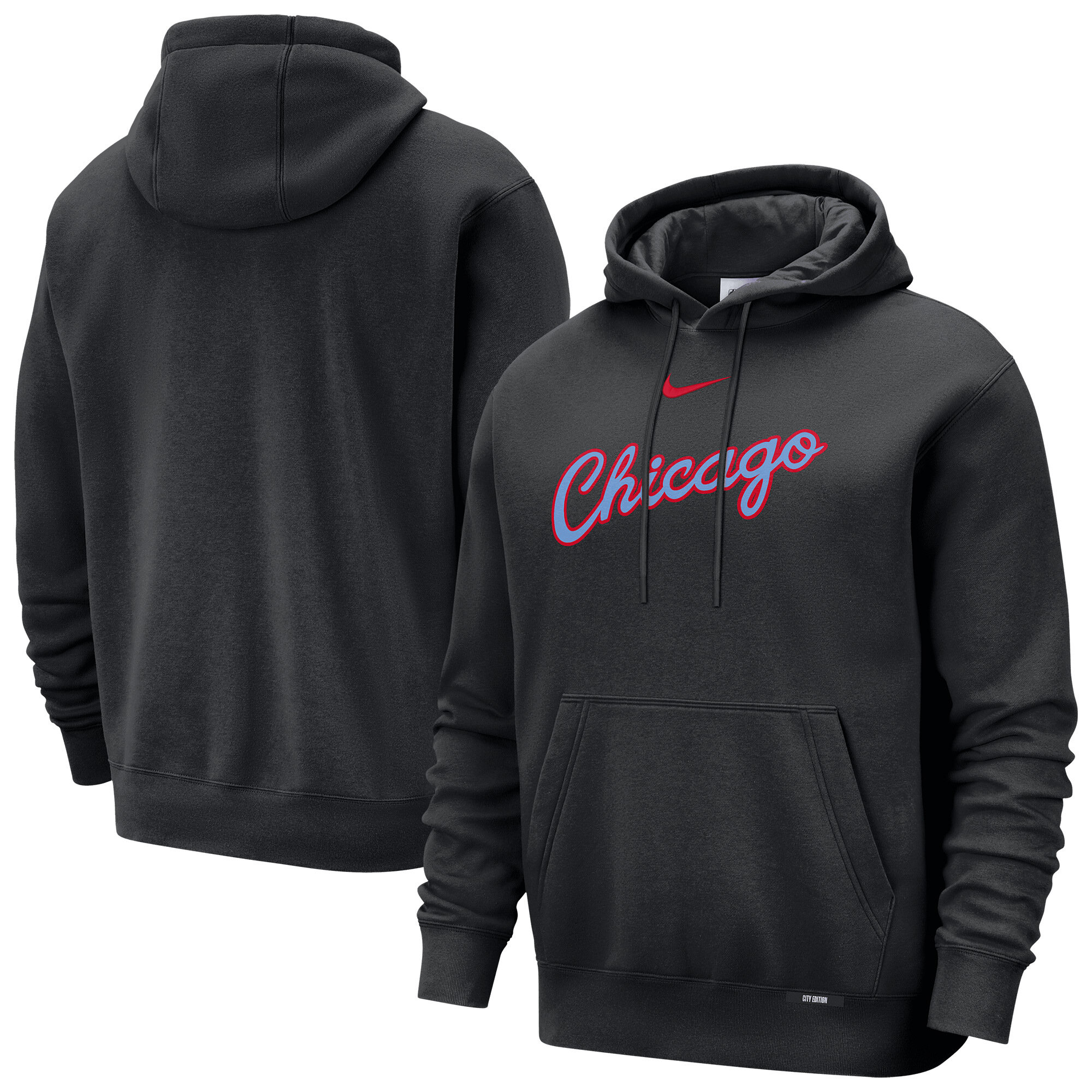 Chicago Bulls Nike City Edition Club Hoodie mit Wortmarke – Herren Image