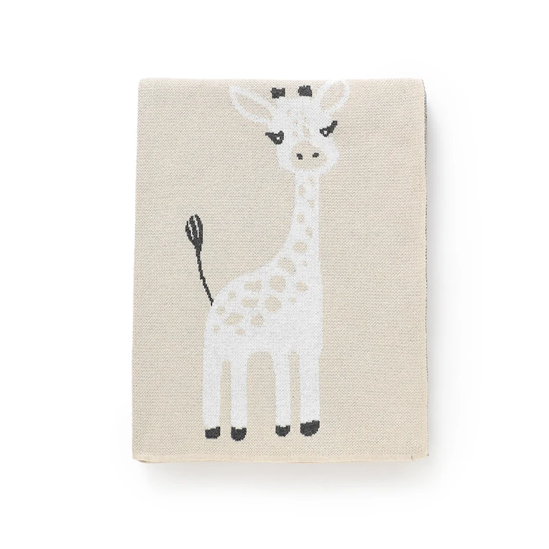 Cartoon Deer Baby Baumwolle Decken Stricken 100*80 cm Dual-Use-Neugeborenen Krippe Nickerchen Bettwäsche Blätter Atmungsaktive Kleinkind junge Mädchen Werfen Quilt Image