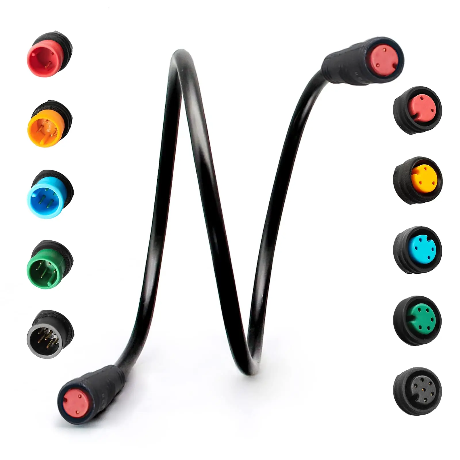 1m E-Bike-Verlängerung kabel Julet 2-polig/3-polig/4-polig/5-polig/6-polig/8-polig wasserdichter Stecker Buchse zu Stecker DIY elektrische Fahrrad bremse Image