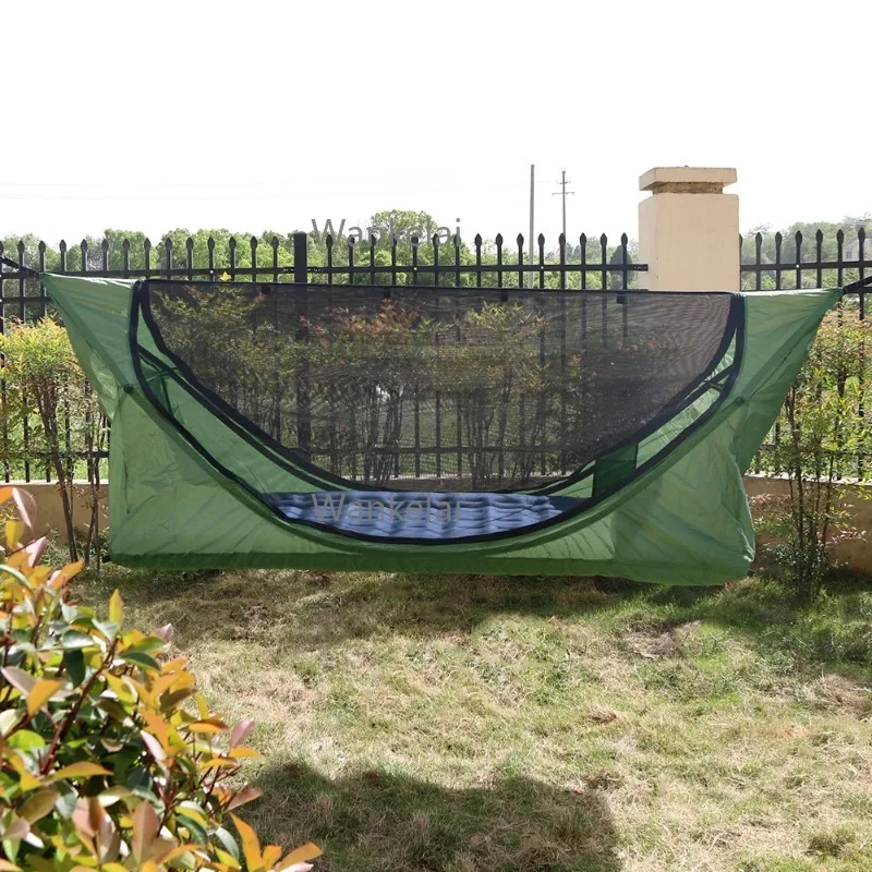 Outdoor Camping Gartenschaukel Hängematte mit aufblasbarer Matratze Moskitonetz Sonnenschutz wasserdichte Plane Neues Design