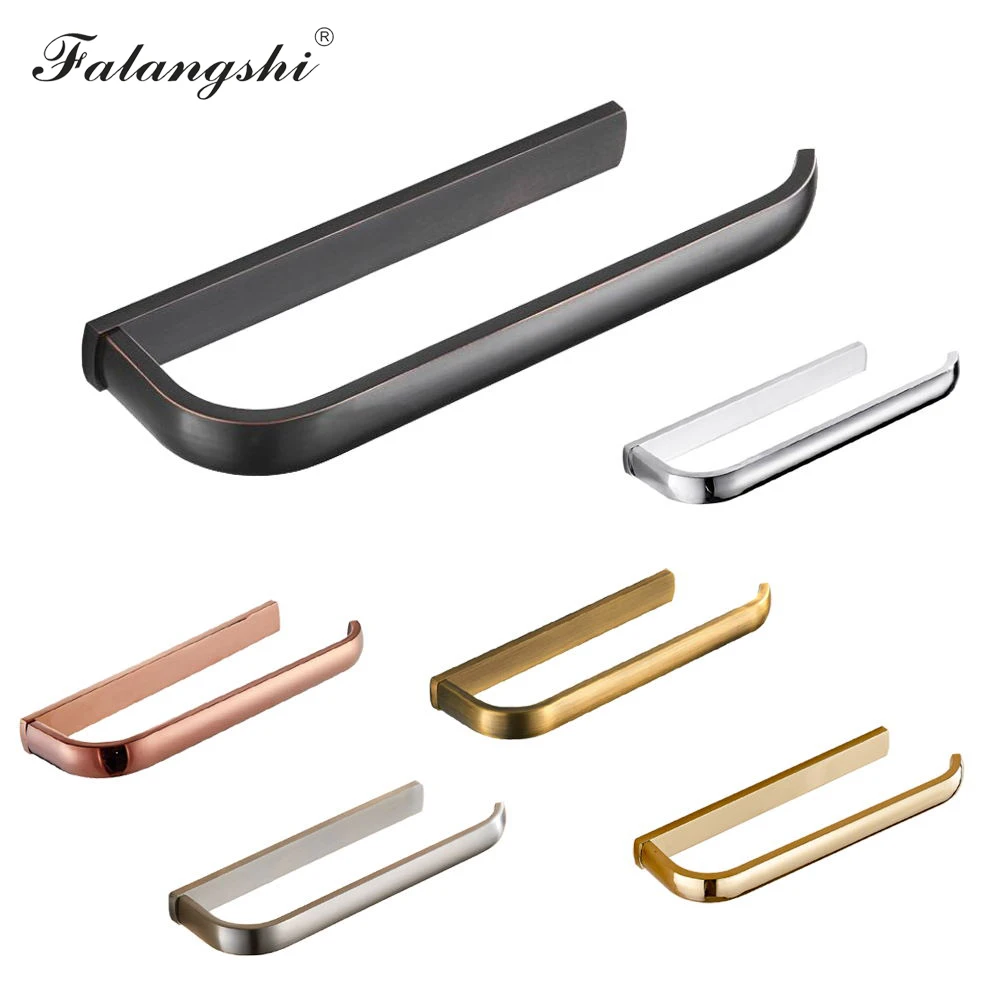Falangshi Platz Handtuch Bar Kupfer Messing Handtuch Rack Halter Bad Zubehör Schwarz/Weiß/Goldene/Chrome Handtuch Aufhänger WB8703-1