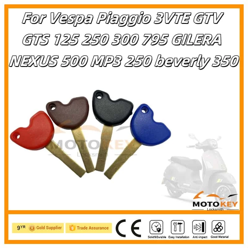 Chiavi del motociclo Per PIAGGIO Per VESPA 3VTE 125 GTS GTV 250 300 Piaggio MP3 250 Beverly 350 Gilera 500 Chiave chip staccabile