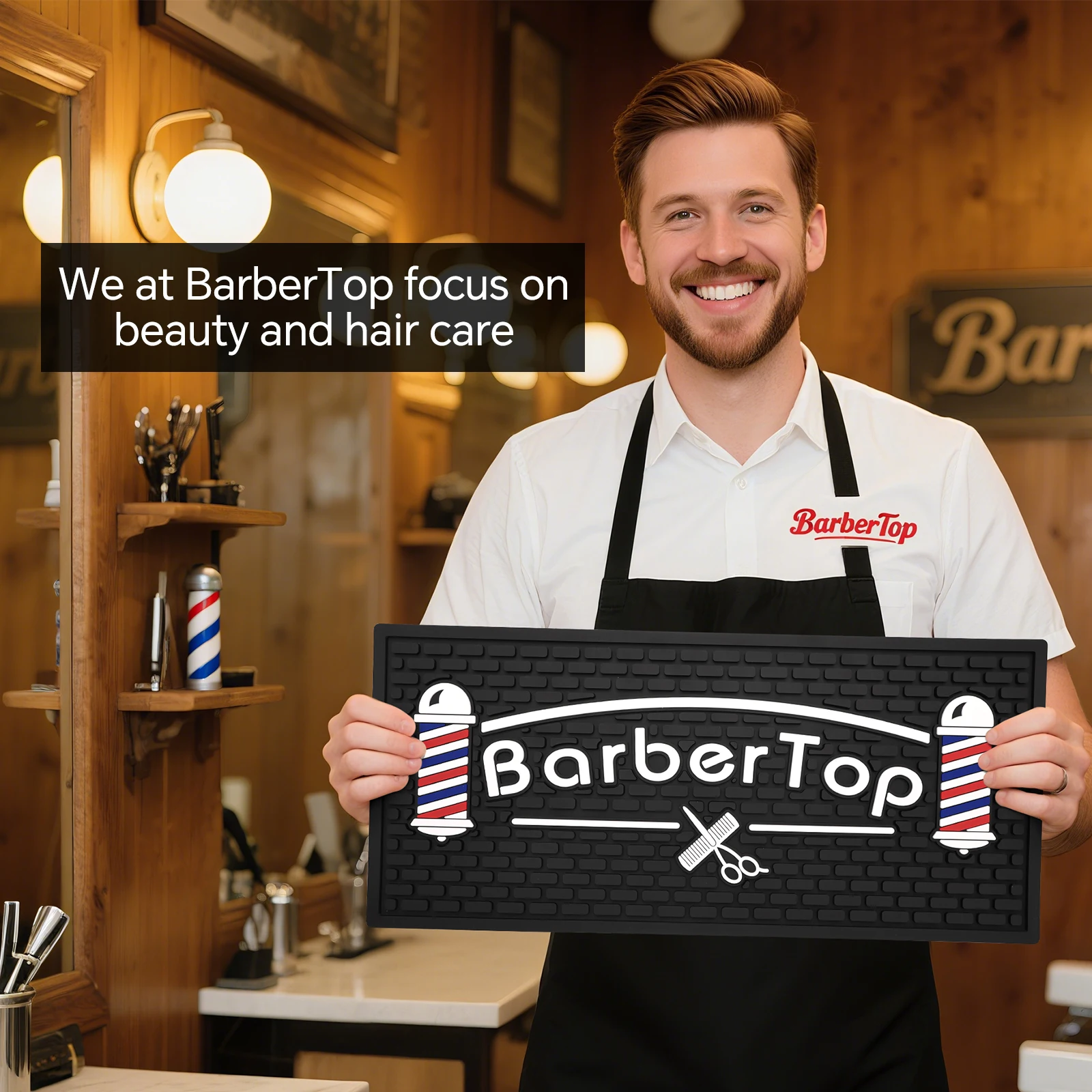 Barber Station Matte Rutschfeste Matte Flexible Gummi Matte Clippers Salon Werkzeuge Professionelle Salon Work Station Pads Haar Styling Werkzeuge Image