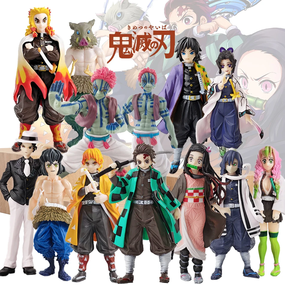 Hot Anime Demon Slayer Demon Slayer: Kimetsu no Yaiba Figur Kamado Tanjiro Acchion Figur Azuma Zenitsu Nezuko Warrior PVC Modell und ys Image
