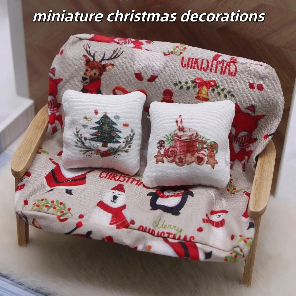 Décorations de noël miniatures pour maison de poupée, bricolage, oreillers de salle, accessoires de décoration de scène, accessoires miniatures pour décoration de noël